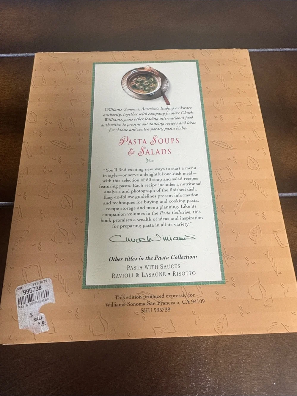 Williams Sonoma Pasta Soups & Salads Cookbook hardcover